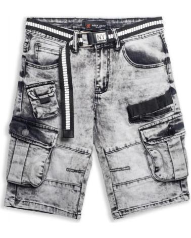 AREA ZERO SCHWARZE USED-BERMUDA MIT NY GÜRTEL UND CARGO-SEITENTASCHEN NEGRO GASTADO