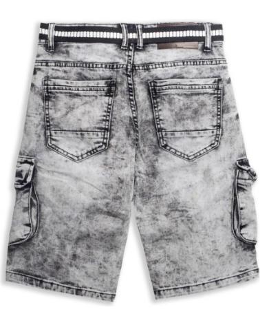AREA ZERO SCHWARZE USED-BERMUDA MIT NY GÜRTEL UND CARGO-SEITENTASCHEN NEGRO GASTADO