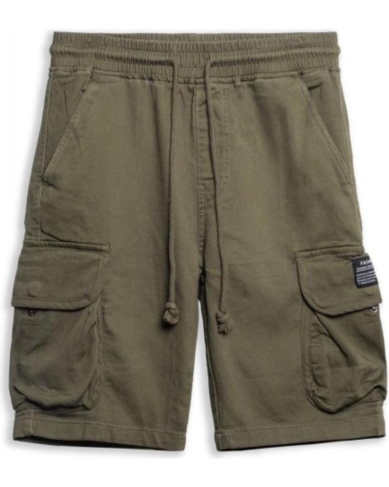 AREA ZERO OLIVGRÜNE FASHION-BERMUDA MIT CARGO-SEITENTASCHEN VERDOSO