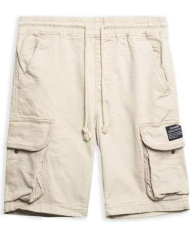 CARGO BERMUDA SHORTS IN ROHWEISS MIT SEITENTASCHEN AREA ZERO CRUDO