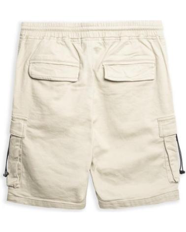 BERMUDA CARGO GREZZA CON TASCHE LATERALI E VITA ELASTICA AREA ZERO CRUDO