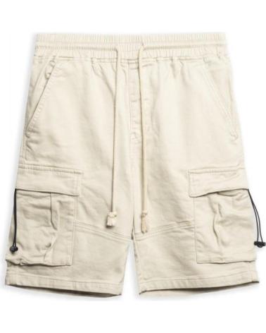 CARGO BERMUDA SHORTS IN ROHWEISS MIT SEITENTASCHEN UND GUMMIBUND AREA ZERO CRUDO