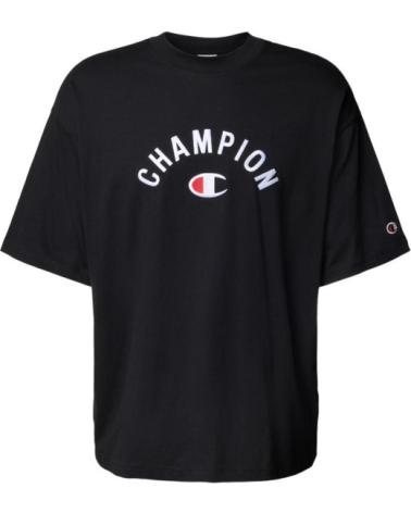 CHAMPION EMBROIDERED LOGO T-SHAPE T-SHIRT SCHWARZ NEGRO