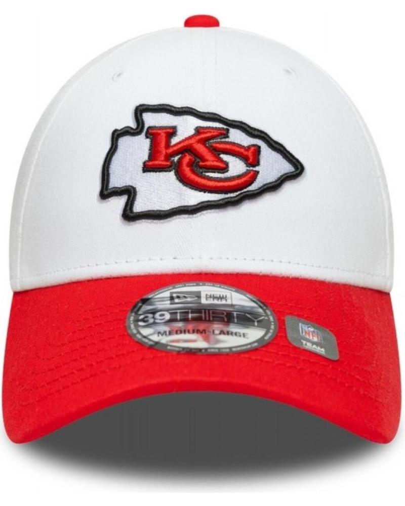 GORRA NEW ERA KANSAS CITY CHIEFS NFL TEAM LOGO 39THIRTY BLANCA Y ROJA BLANCO