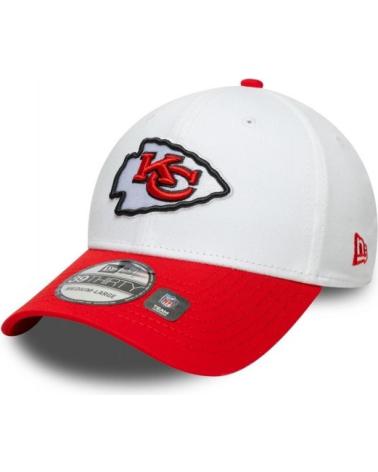 GORRA NEW ERA KANSAS CITY CHIEFS NFL TEAM LOGO 39THIRTY BLANCA Y ROJA BLANCO