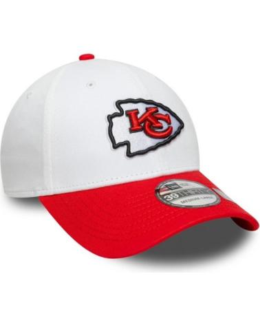 GORRA NEW ERA KANSAS CITY CHIEFS NFL TEAM LOGO 39THIRTY BLANCA Y ROJA BLANCO