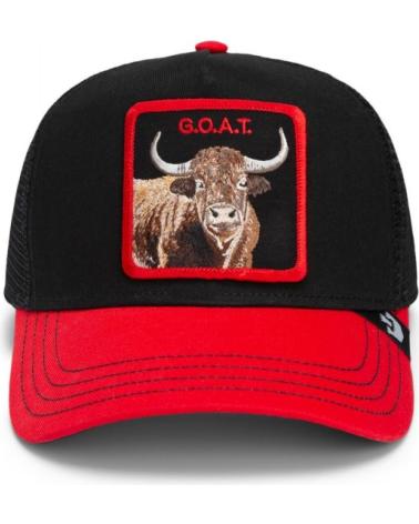 GOORIN BROS TRUCKER CAP THE GOAT STEER BLACK AND RED FOR MEN NEGRO