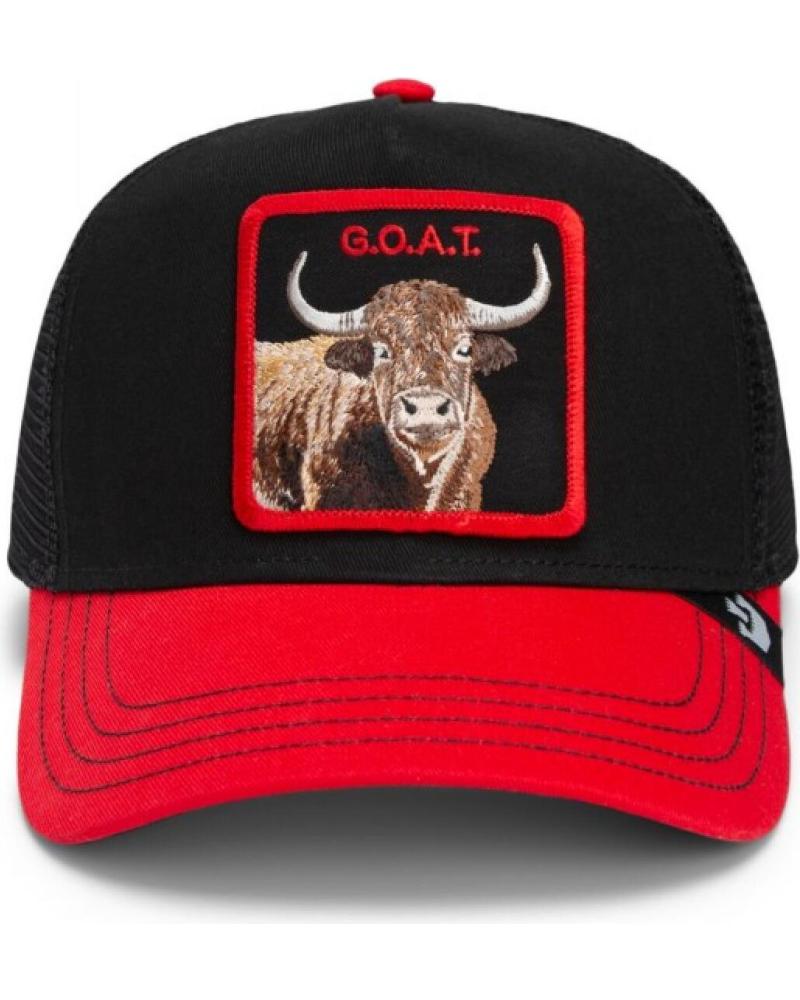 GOORIN BROS TRUCKER CAP THE GOAT STEER BLACK AND RED FOR MEN NEGRO