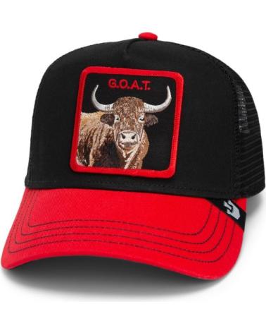 GOORIN BROS TRUCKER CAP THE GOAT STEER BLACK AND RED FOR MEN NEGRO