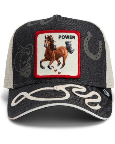 CAPPELLINO TRUCKER GOORIN BROS FULL THROTTLE STILE WESTERN SCURO CON PATCH CAVALLO MOJADO