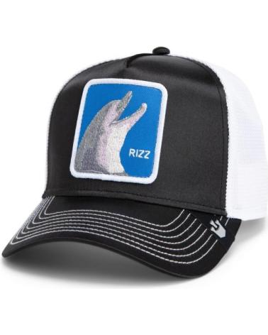 BONÉ TRUCKER GOORIN BROS RIZZKY BIZZNIZZ PRETO COM PATCH DE GOLFINHO E ACABAMENTO ACETINADO NEGRO