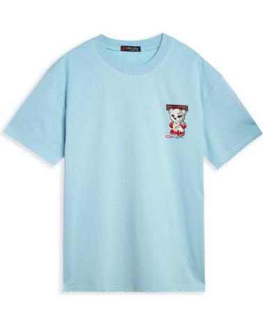 T-SHIRT OVERSIZE BLEU CIEL AREA ZERO RESTRICTED BEAR CELESTE