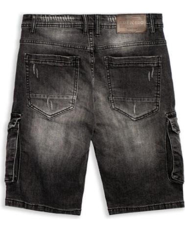 BERMUDA CARGO AREA ZERO SIDE POCKETS PAINTED PRETO DESBOTADO NEGRO GASTADO