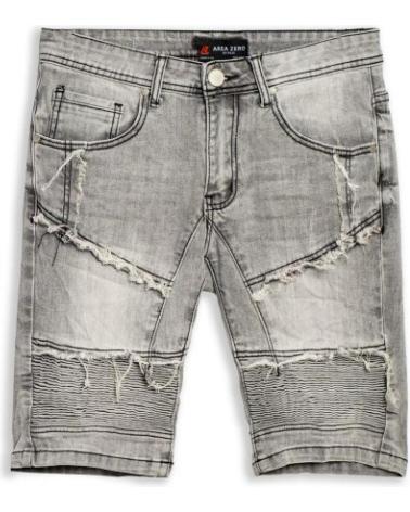 BERMUDA DESGASTADA AREA ZERO FRONT SEAMS CINZA GRIS