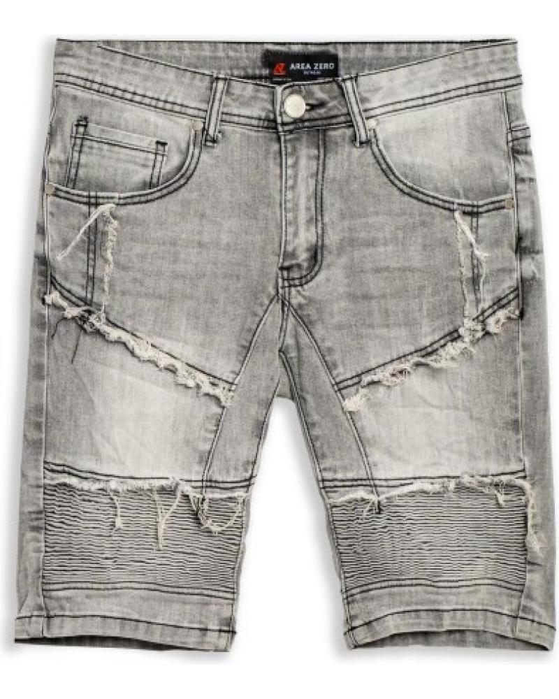 BERMUDA DESGASTADA AREA ZERO FRONT SEAMS CINZA GRIS