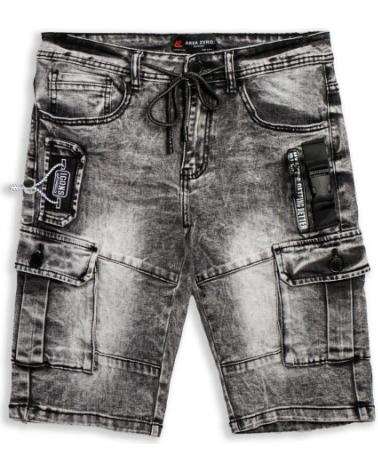 BERMUDA CARGO AREA ZERO GETTING BETTER ZIP POCKET DESBOTADO PRETO NEGRO GASTADO