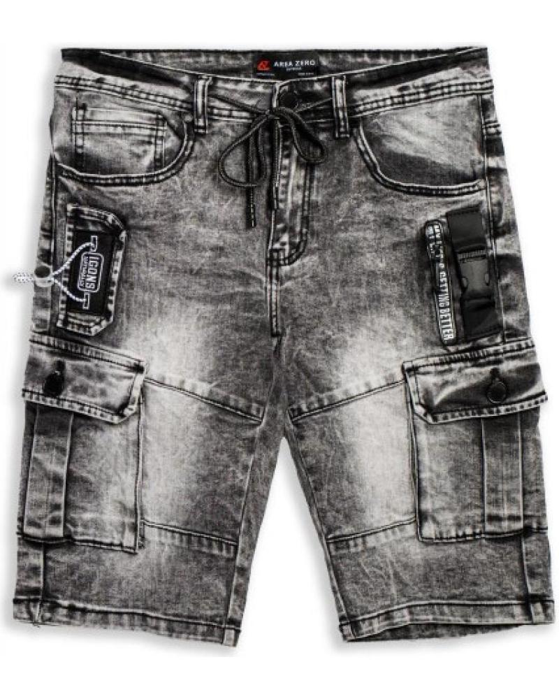 BERMUDA CARGO AREA ZERO GETTING BETTER ZIP POCKET NERO DELAVÉ NEGRO GASTADO
