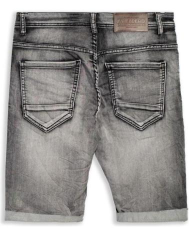 SCHWARZE USED-JEANS-BERMUDA MIT UMGESCHLAGENEM SAUM AREA ZERO NEGRO GASTADO