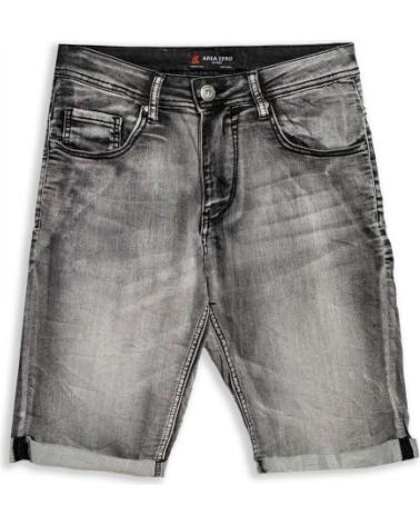 BERMUDA JEANS PRETA DESBOTADA COM BARRA DOBRADA TURNED DOWN AREA ZERO NEGRO GASTADO