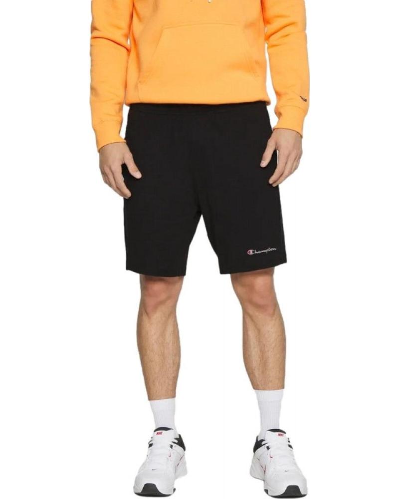 CHAMPION BERMUDA SHORTS FRENCH TERRY SMALL LEGACY LOGO SCHWARZ NEGRO