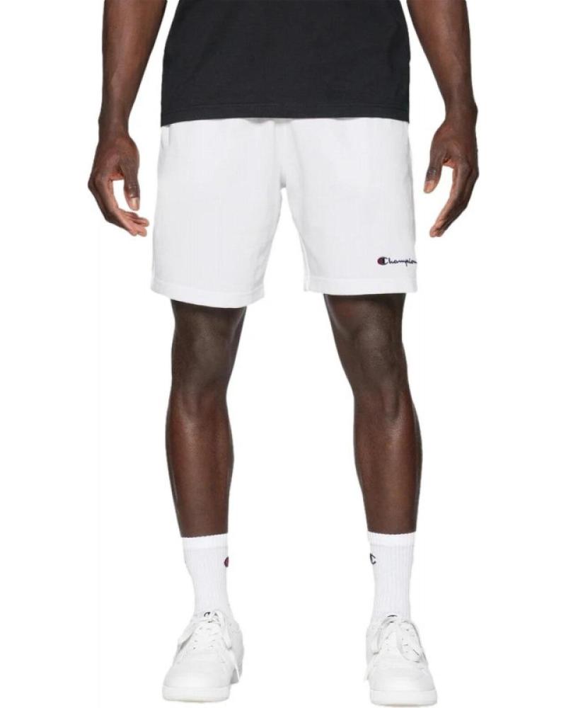 BERMUDA CHAMPION FRENCH TERRY BIANCA CON PICCOLO LOGO LEGACY BLANCO