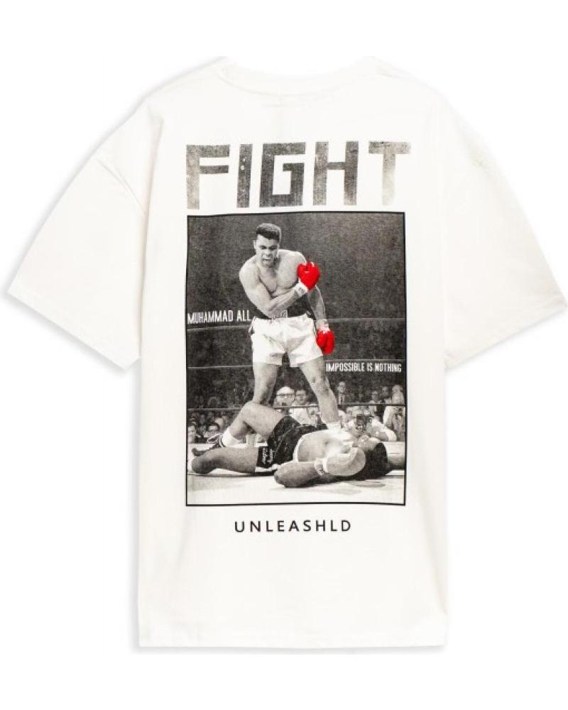 SPORTLICHES HERREN-T-SHIRT AREA ZERO FIGHT BOXING COMBAT WEISS BLANCO