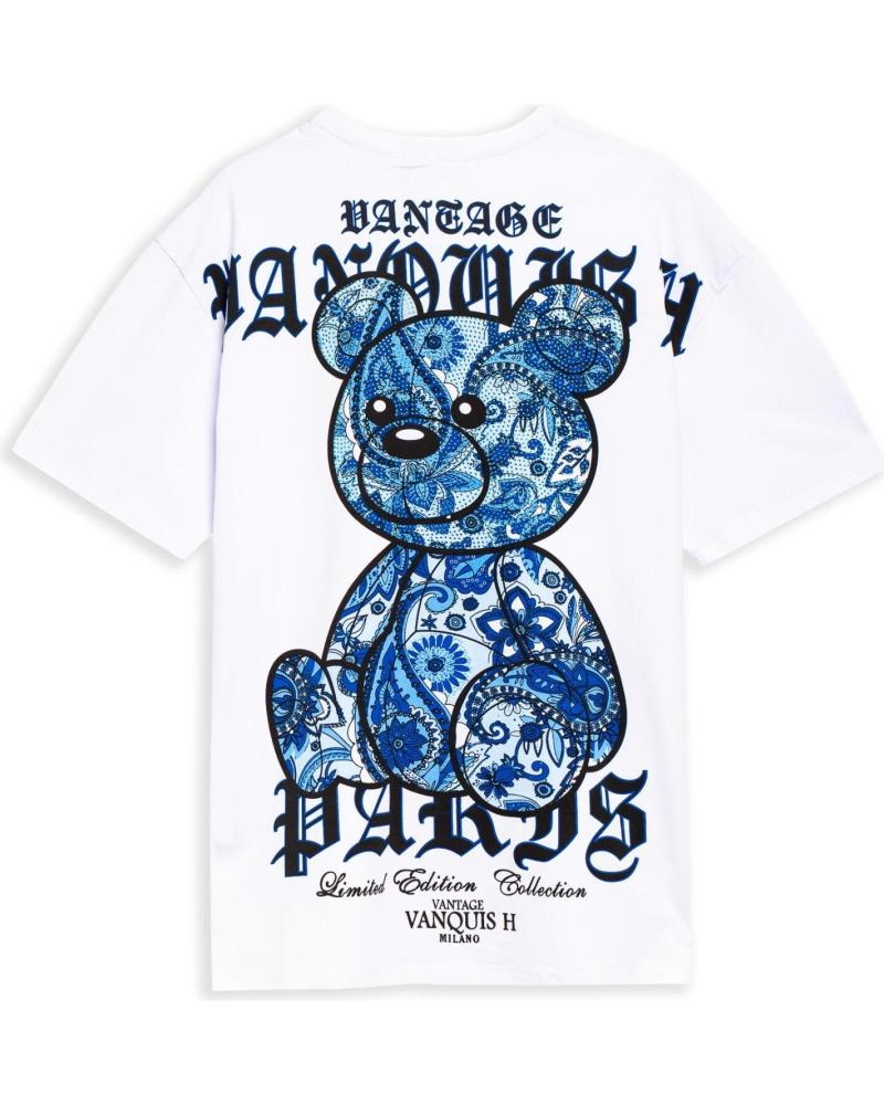 AREA ZERO PAISLEY BEAR OVERSIZED TEE BRANCA BLANCO