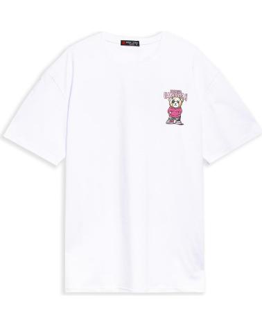 AREA ZERO T-SHIRT OVERSIZE BRANCO-ROSA 'URBAN BEAR' BLANCO