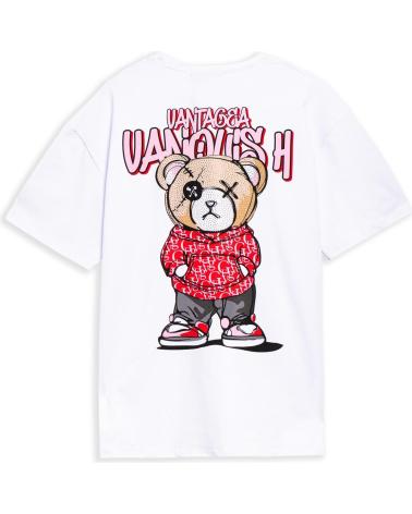 T-SHIRT OVERSIZED AREA ZERO URBAN BEAR BRANCA COM ESTAMPA VERMELHA ROJO