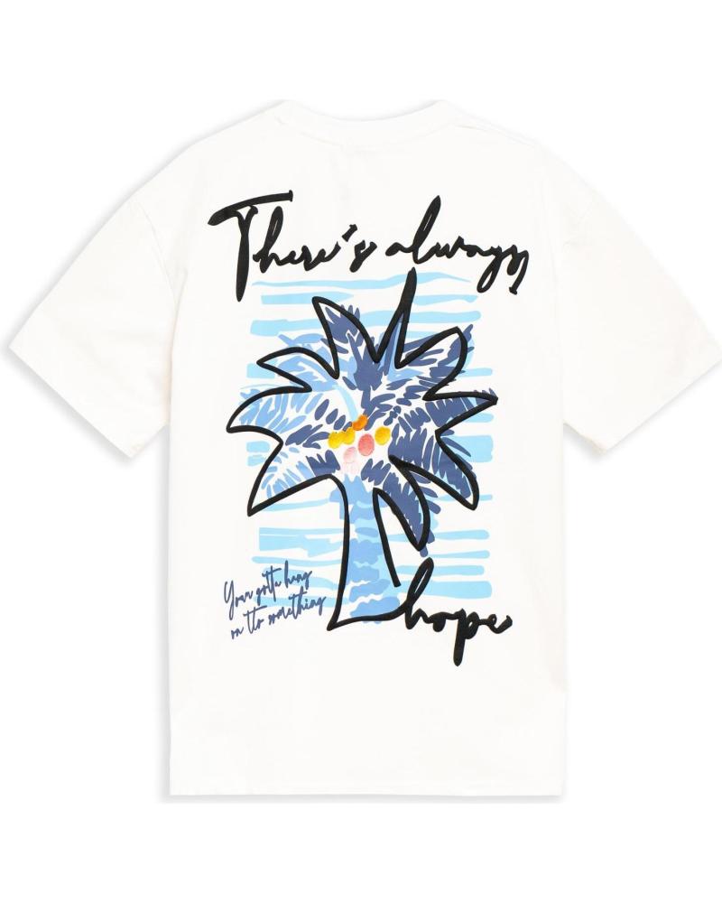 CAMISETA OVERSIZED AREA ZERO ALWAYS HOPE BLANCA CON ESTAMPADO PALMERA BLANCO