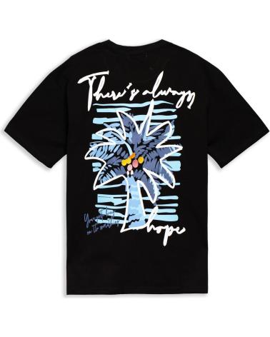 T-SHIRT OVERSIZED AREA ZERO ALWAYS HOPE PRETA COM ESTAMPA DE PALMEIRA NEGRO