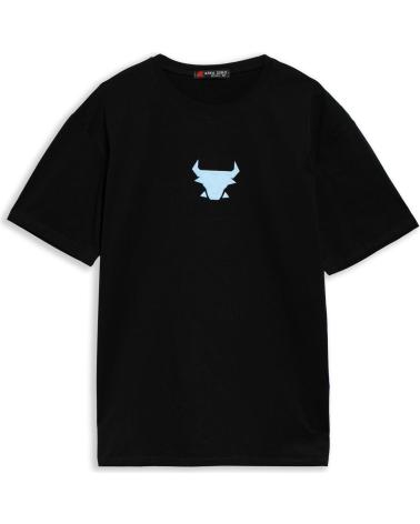 CAMISETA OVERSIZED AREA ZERO CHICAGO WORLD STAR PRETA COM LOGO AZUL CELESTE CELESTE