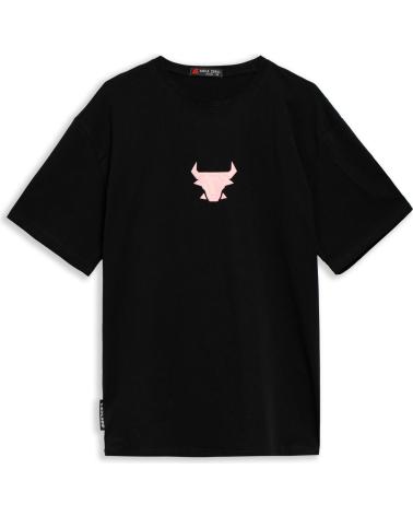 AREA ZERO CAMISETA OVERSIZED CHICAGO WORLD STAR PRETA COM LOGO ROSA ROSA