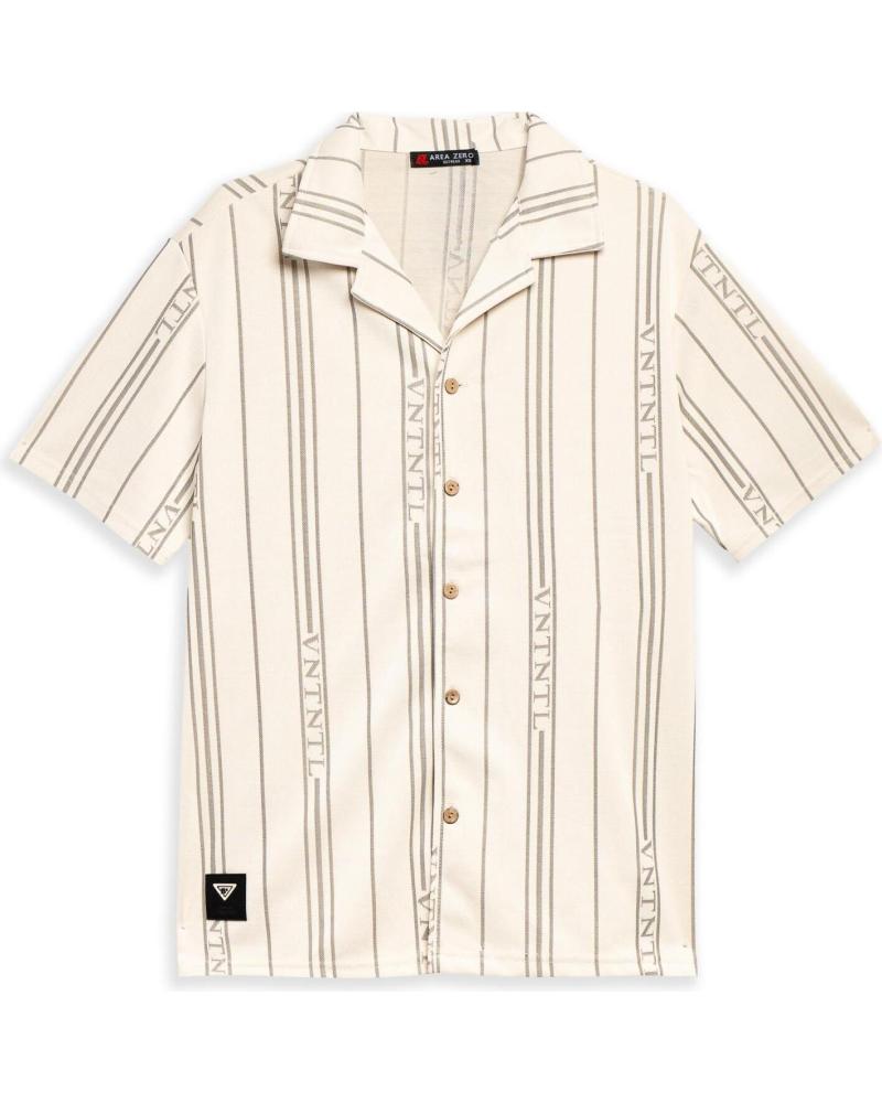 CAMISA LISTRADA BEGE AREA ZERO VNTNTL SUMMER SHIRT BEIGE