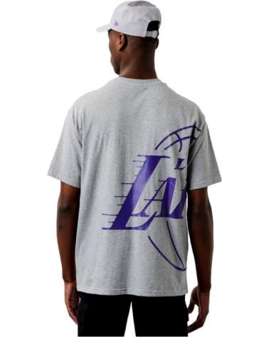 T-SHIRT OVERSIZE NEW ERA LAKERS HALF LOGO GRIS GRIS