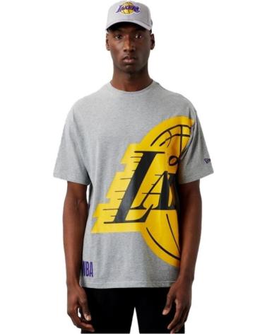 T-SHIRT OVERSIZE NEW ERA LAKERS HALF LOGO GRIS GRIS