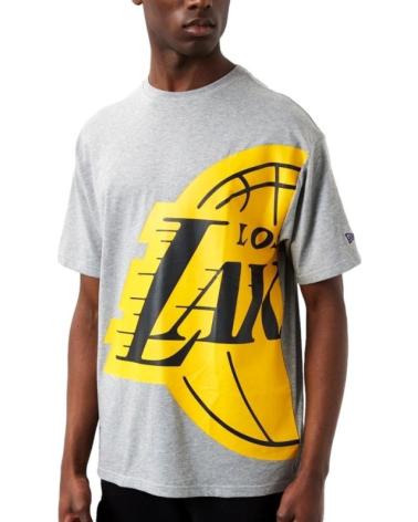 T-SHIRT OVERSIZE NEW ERA LAKERS HALF LOGO GRIS GRIS