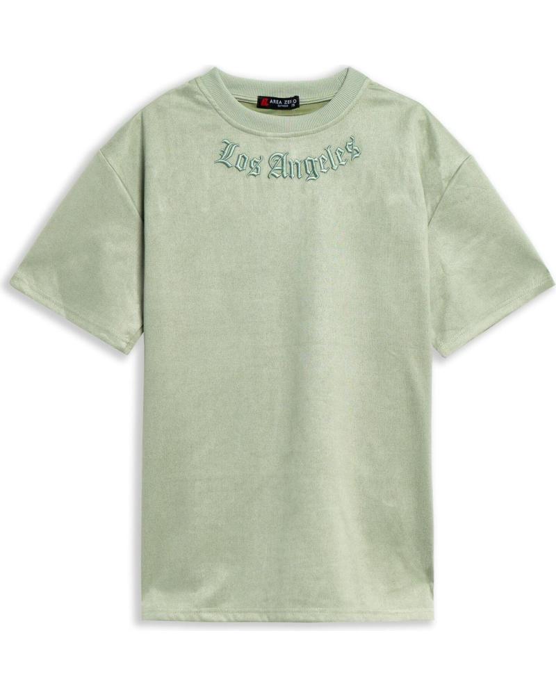 T-SHIRT OVERSIZED EN DAIM LOS ANGELES VERT AREA ZERO VERDE