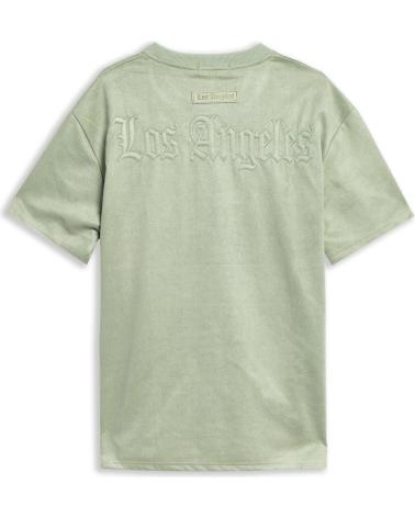 T-SHIRT OVERSIZED EN DAIM LOS ANGELES VERT AREA ZERO VERDE