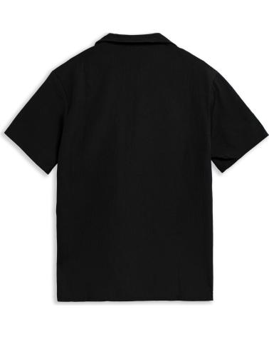 AREA ZERO KURZARMHEMD SCHWARZ MIT BRUSTTASCHE UND GESTREIFTEM DESIGN NEGRO