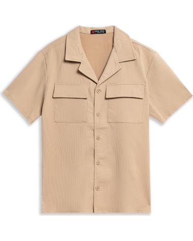 CHEMISE À MANCHES COURTES AREA ZERO AVEC POCHES AVANT COULEUR TOAST TOSTADO