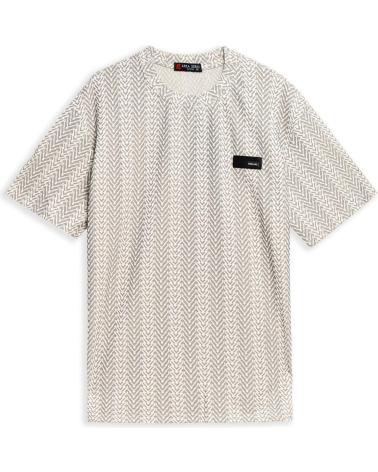AREA ZERO GESTREIFTES T-SHIRT MODELL SPIKED IN BEIGE BEIGE