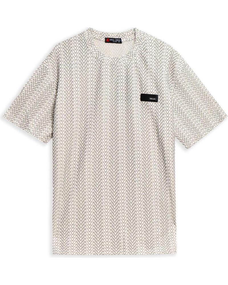 AREA ZERO GESTREIFTES T-SHIRT MODELL SPIKED IN BEIGE BEIGE