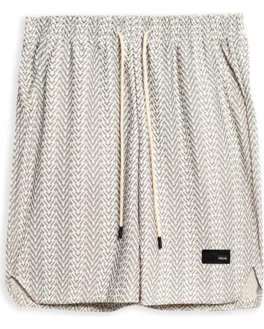 AREA ZERO SPIKED GESTREIFTE BERMUDA SHORTS BEIGE BEIGE
