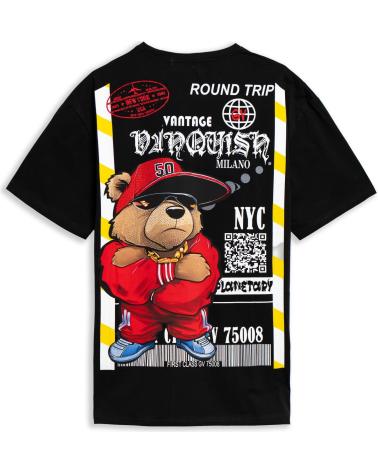 AREA ZERO ROUND TRIP ANGRY BEAR T-SHIRT SCHWARZ NEGRO