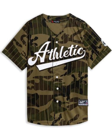 MAGLIA DA BASEBALL MIMETICA VERDE A RIGHE AREA ZERO ATHLETIC PINSTRIPE VERDOSO