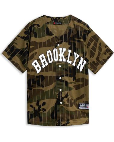 CAMISA DE BEISEBOL AREA ZERO BROOKLYN VERDE CAMUFLAGEM RISCA DE GIZ VERDOSO