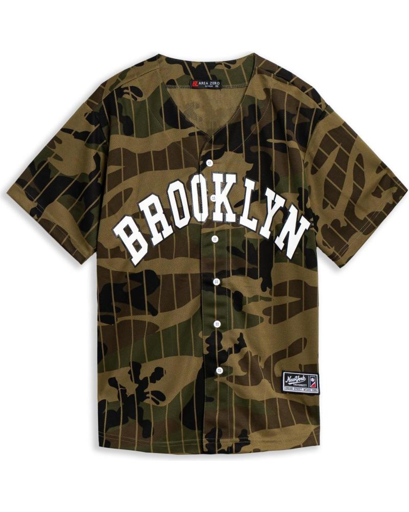 CAMISA DE BEISEBOL AREA ZERO BROOKLYN VERDE CAMUFLAGEM RISCA DE GIZ VERDOSO