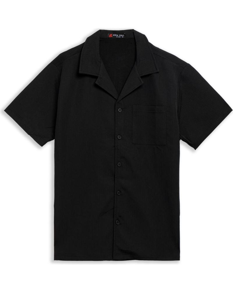 CAMISA NEGRA FRONT POCKET STRIPPED AREA ZERO NEGRO