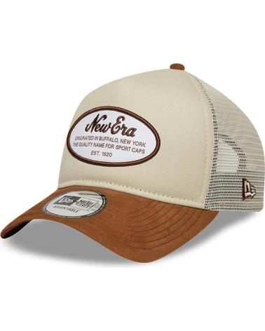 NEW ERA TRUCKER CAP OVAL PATCH SUEDE BEIGE BEIGE